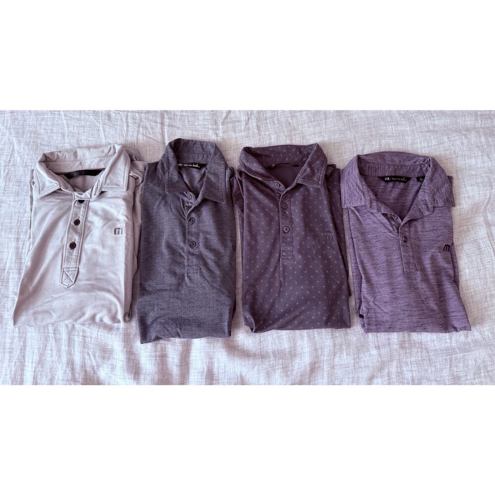Lot of 4 Mens Size Small Travis Mathew Golf Polos Short Sleeve Performance Gray